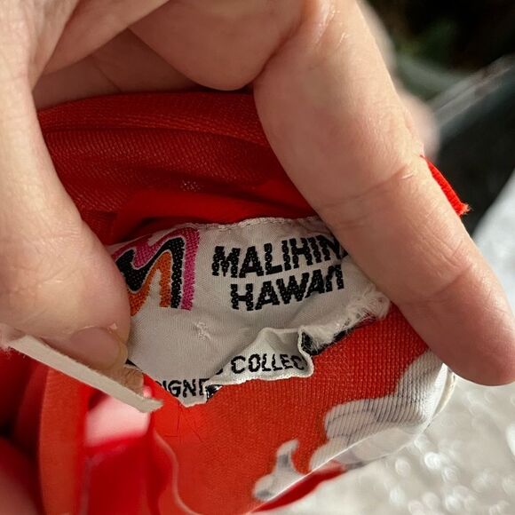 VTG 70s Red & Black Floral Malihini Hawaiian Beach Sarong Halter Maxi Wrap Dress - Picture 8 of 9